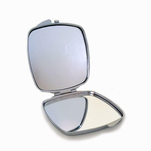Personalised Any Name Glitter Design Square Pocket Folding Mirror Travel