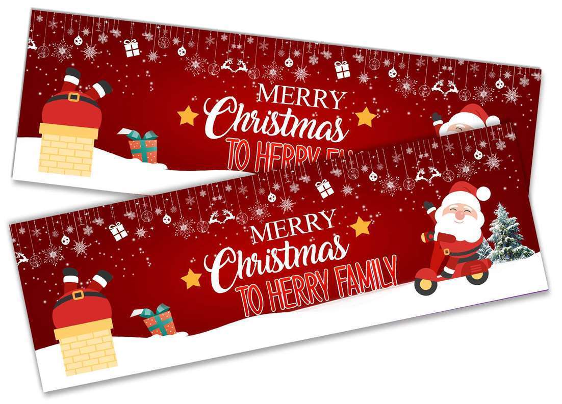Personalised Banner Christmas Design Party Decoration 12