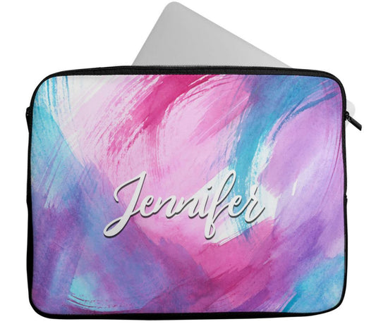 Personalised Any Name Marble Design Laptop Case Sleeve Tablet Bag 109