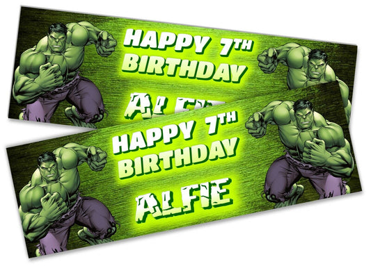 x2 Personalised Birthday Banner Hulk Children Kids Party Decoration Poster 4