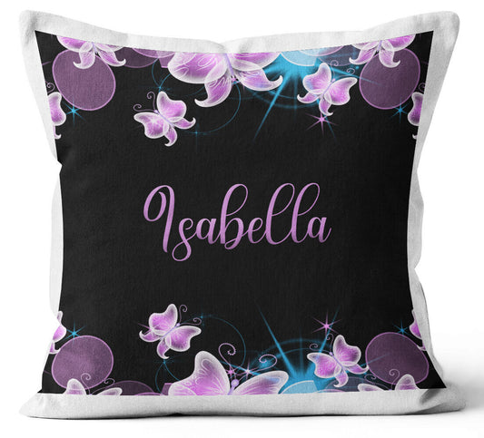 Personalised Any Name Butterfly Design Cushion Printed Birthday Gift 847