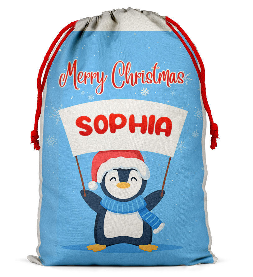 Personalised Christmas Sack Santa Bag Xmas Boy Girl Gift Stocking Bag 8