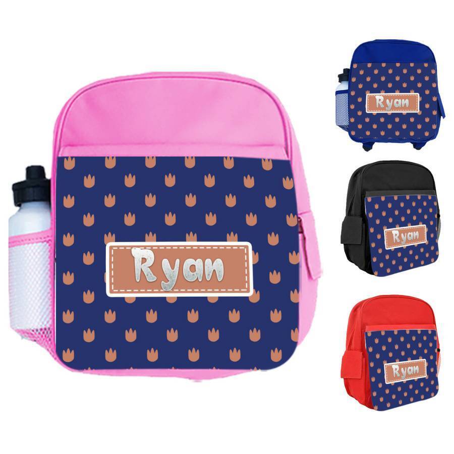 Personalised Kids Backpack Any Name Generic Design Boys Girls kid School Bag 58