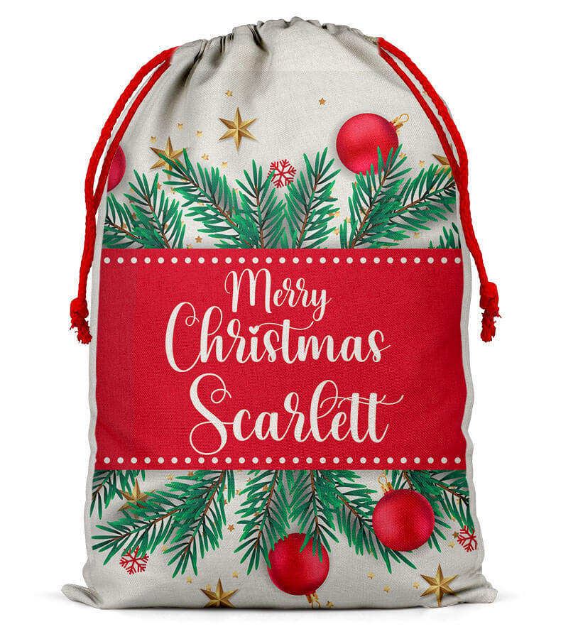 Personalised Christmas Sack Santa Bag Xmas Boy Girl Gift Stocking Bag 14