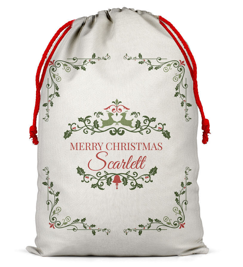 Personalised Christmas Sack Santa Bag Xmas Boy Girl Gift Stocking Bag 8