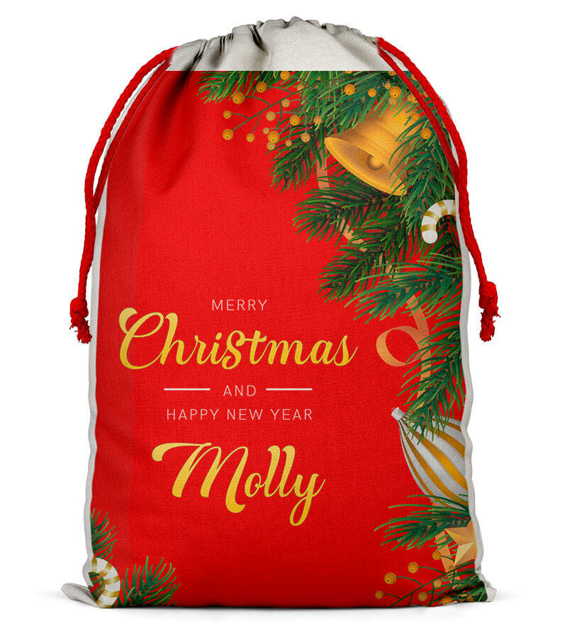 Personalised Christmas Sack Santa Bag Xmas Boy Girl Gift Stocking Bag 11