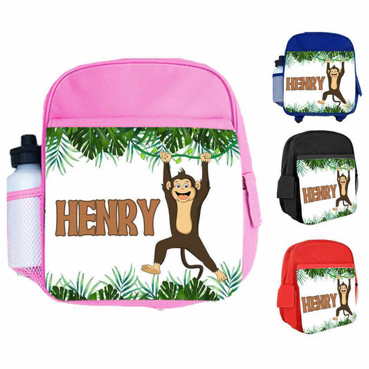 Personalised Kids Backpack Any Name Animal Design Boys Girls kid School Bag 37