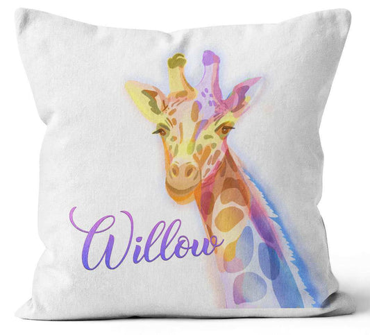 Personalised Any Name Giraffe Design Cushion Printed Birthday Gift 59