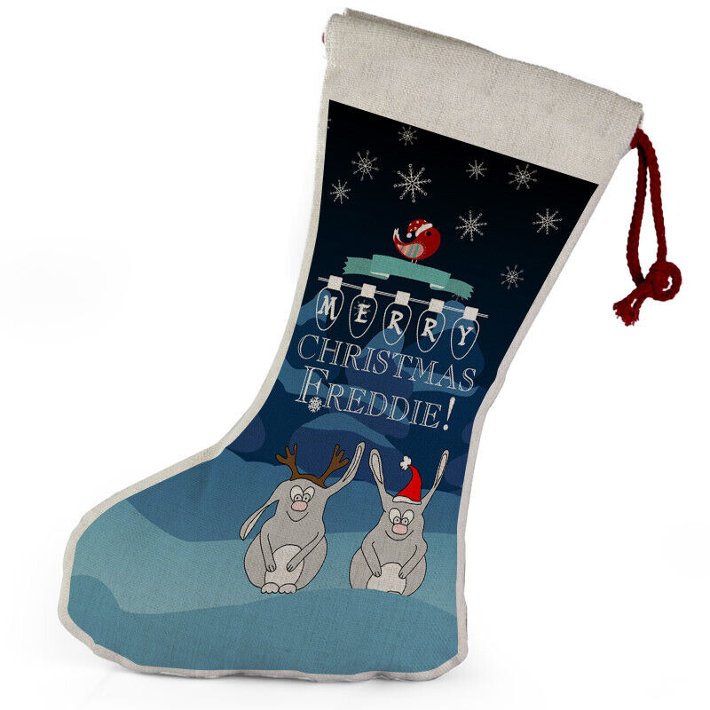 Personalised Any Name Christmas Stocking Tree Decoration Gift Present 3