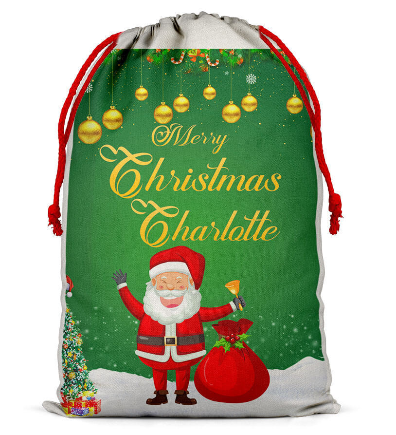 Personalised Christmas Sack Santa Bag Xmas Boy Girl Gift Stocking Bag 11