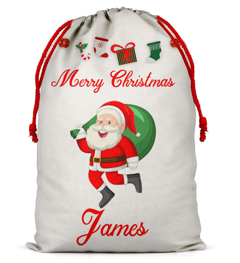 Personalised Christmas Sack Santa Bag Xmas Boy Girl Gift Stocking Bag 7