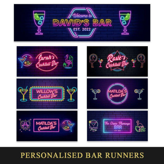 Personalised Any Text Beer Mat Label Bar Runner Ideal Home Pub Cafe Occasion 35
