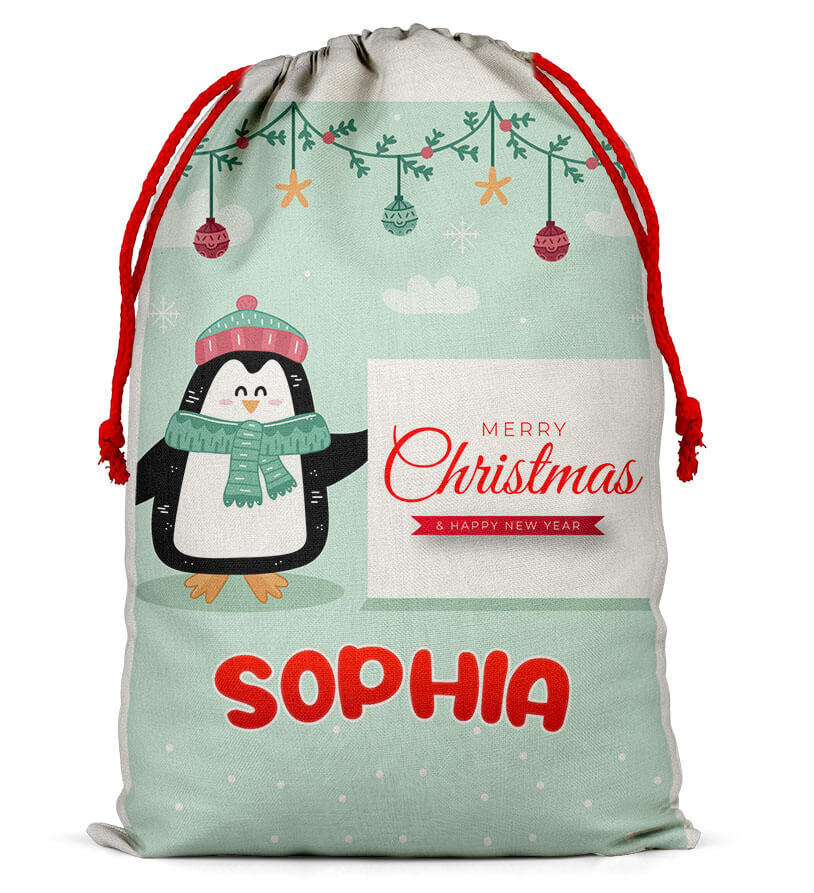 Personalised Christmas Sack Santa Bag Xmas Boy Girl Gift Stocking Bag 10