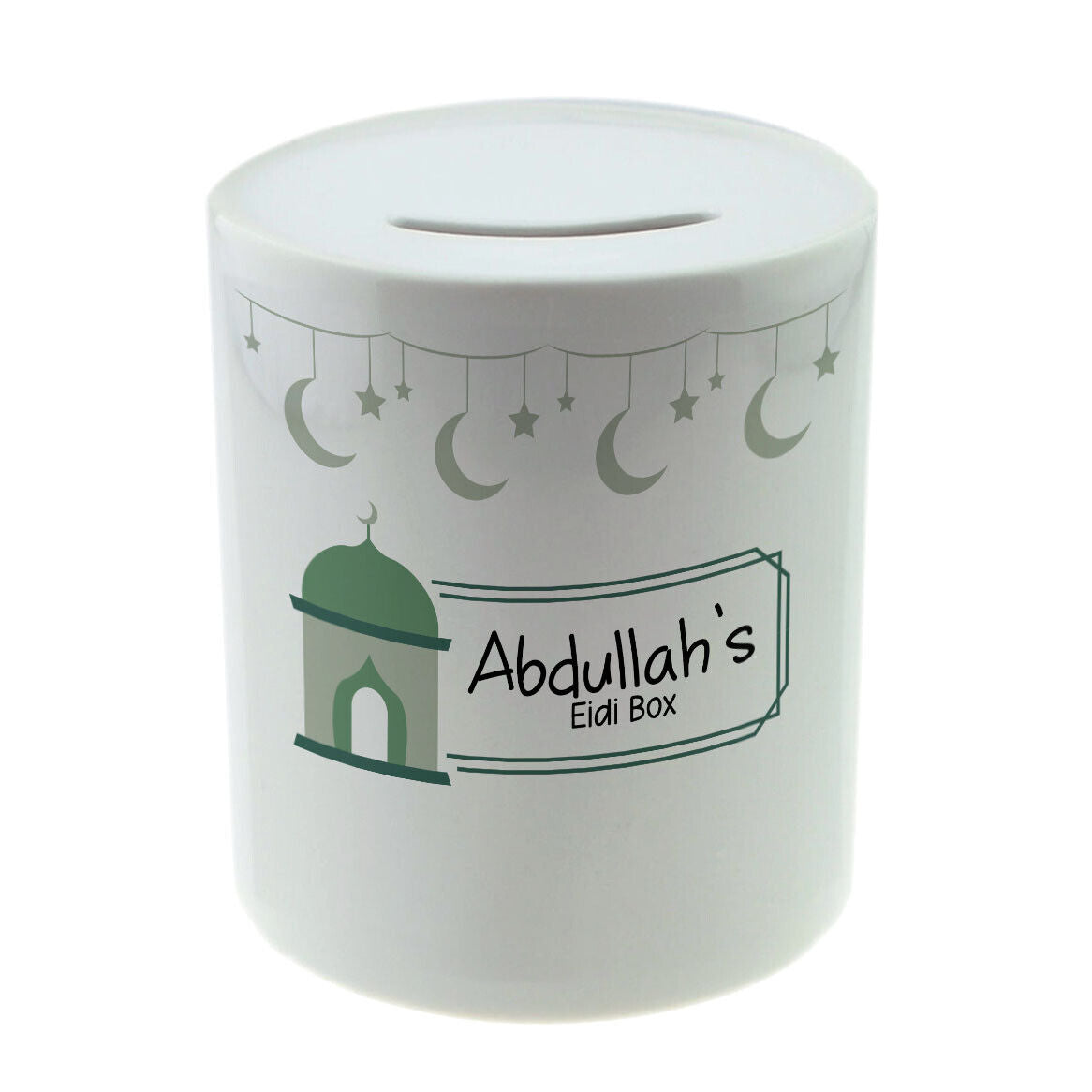 Personalised Any Name Eid Savings Children Money Box Printed Gift 1