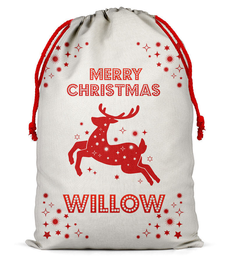 Personalised Christmas Sack Santa Bag Xmas Boy Girl Gift Stocking Bag 14