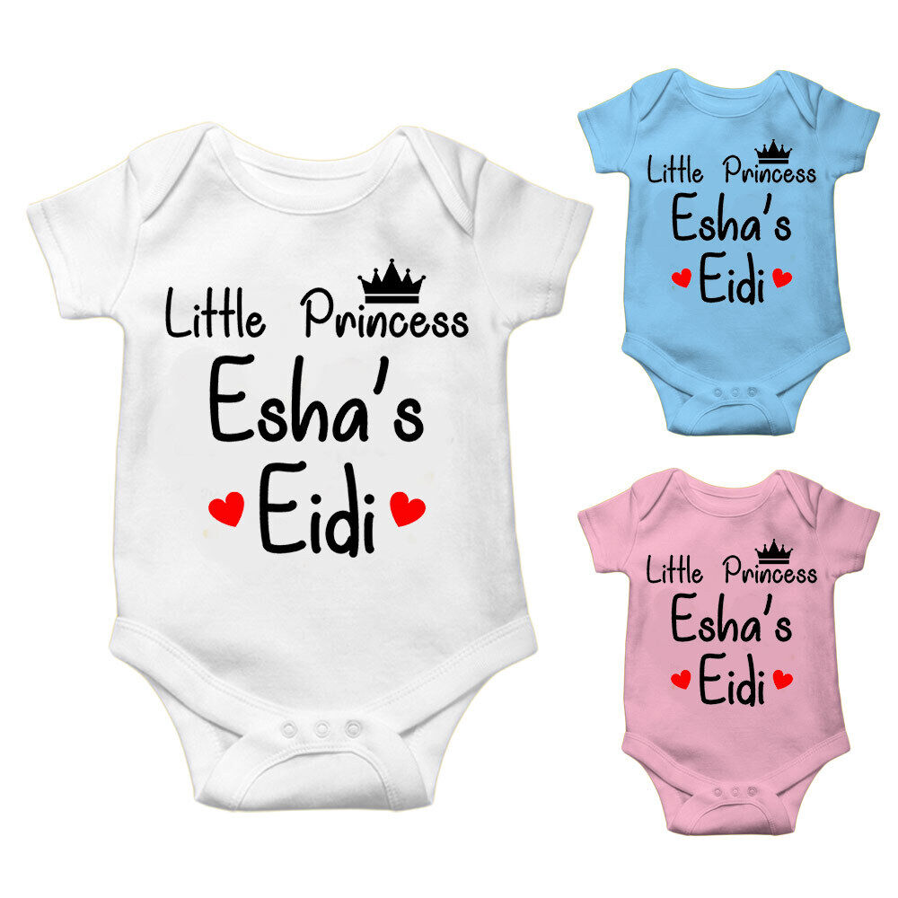 Personalised Eid Baby Vest Baby grow Little baby body suit 12