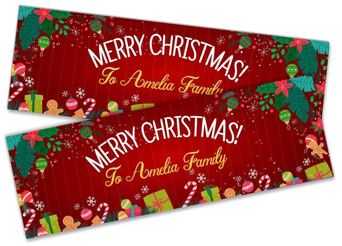 Personalised Banner Christmas Design Party Decoration 13