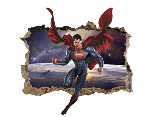 Superman Wall Decal 3D Sticker Vinyl Room Bedroom