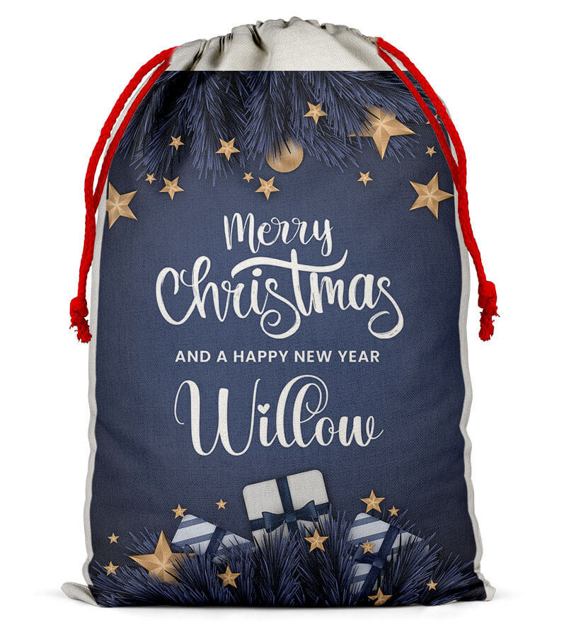 Personalised Christmas Sack Santa Bag Xmas Boy Girl Gift Stocking Bag 12