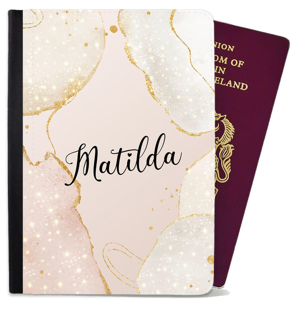 Personalised Marble Children Passport Cover Holder Any Name Holiday Accessory 21