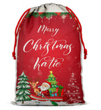 Personalised Christmas Sack Santa Bag Xmas Boy Girl Gift Stocking Bag 11