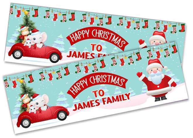 Personalised Banner Christmas Design Party Decoration 17