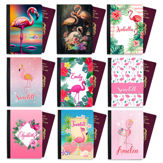 Personalised Flamingo Passport Cover Holder Any Name Holiday Accessory 9