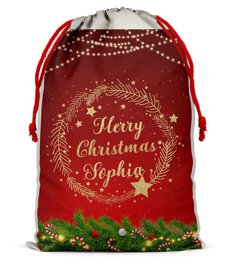 Personalised Christmas Sack Santa Bag Xmas Boy Girl Gift Stocking Bag 6