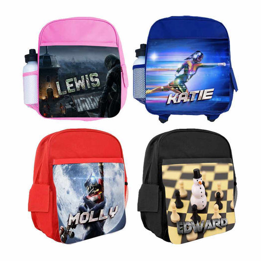 Personalised Kids Backpack Any Name Gaming Boys Girls Children School Bag 7