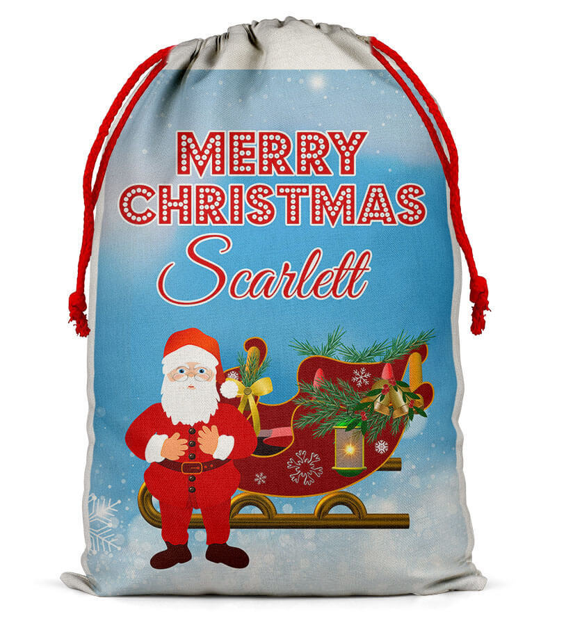 Personalised Christmas Sack Santa Bag Xmas Boy Girl Gift Stocking Bag 7
