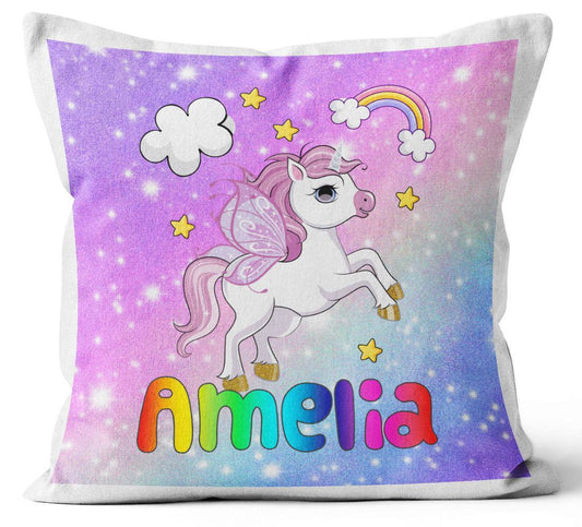 Personalised Any Name Unicorn Design Cushion Printed Birthday Gift 582