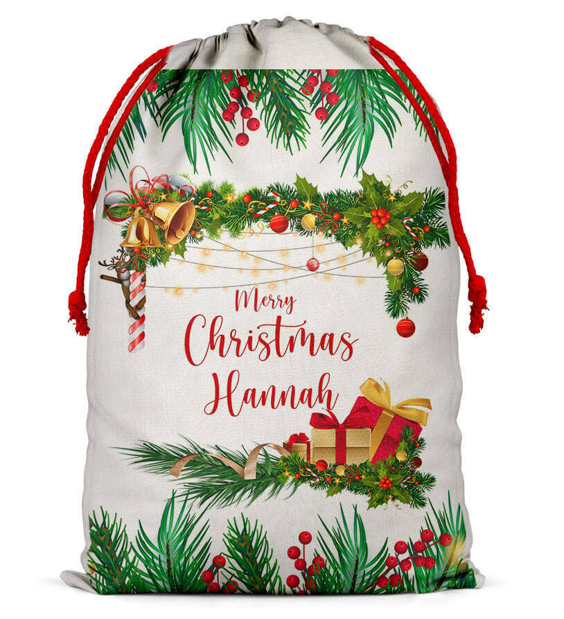 Personalised Christmas Sack Santa Bag Xmas Boy Girl Gift Stocking Bag 6