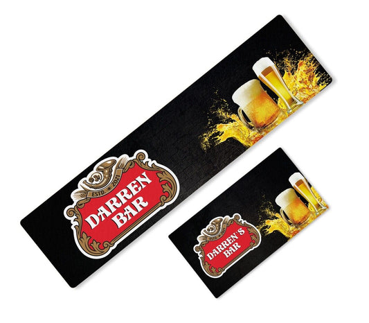 Personalised Any Text Beer Mat Label Bar Runner Ideal Home Pub Cafe Occasion 81