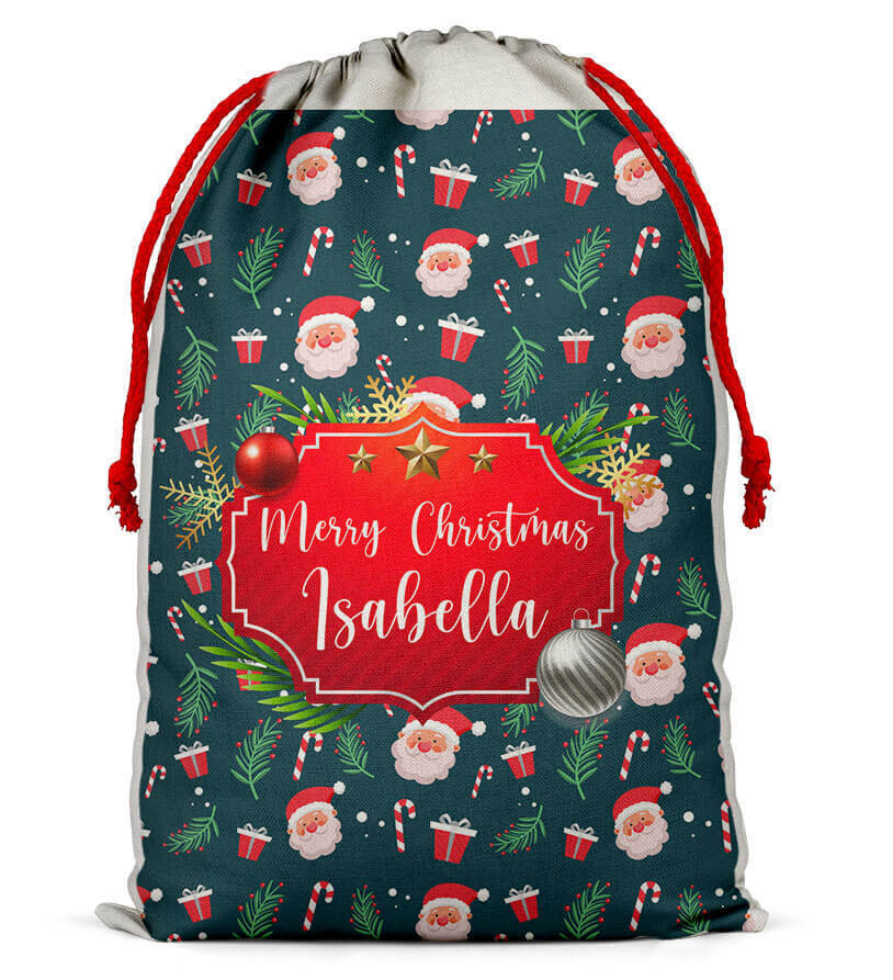 Personalised Christmas Sack Santa Bag Xmas Boy Girl Gift Stocking Bag 8