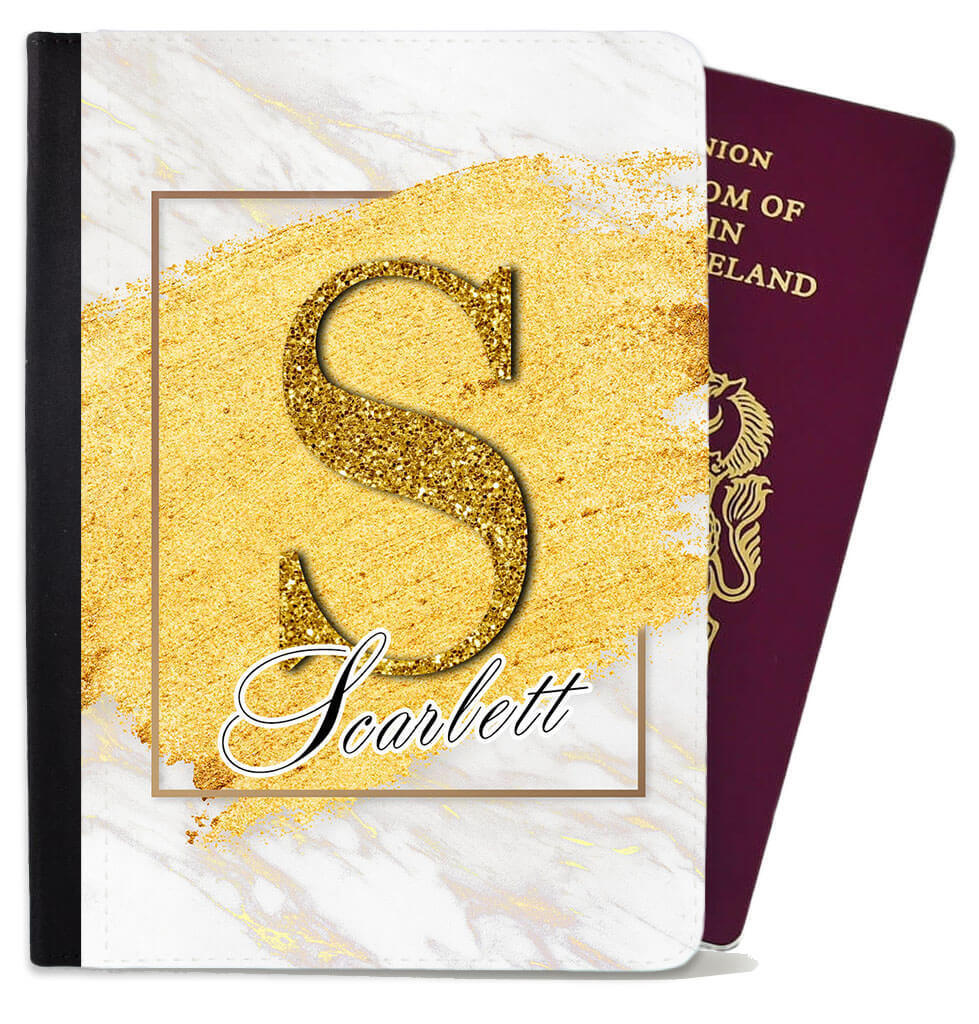 Personalised Glitter kids Passport Cover Holder Any Name Holiday Accessory 20