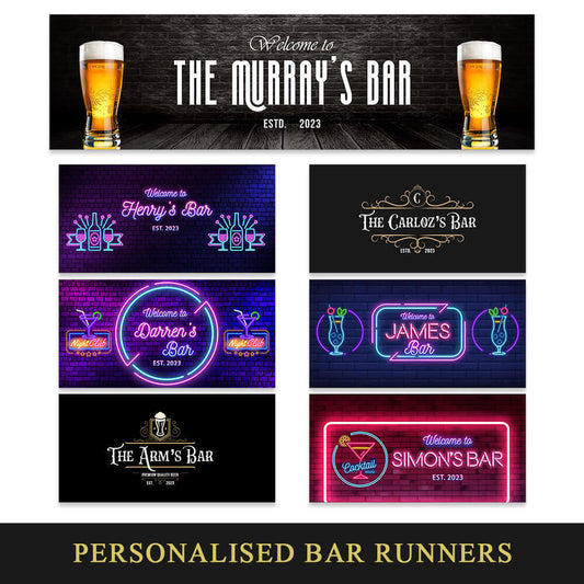 Personalised Any Text Beer Mat Label Bar Runner Ideal Home Pub Cafe Occasion 3