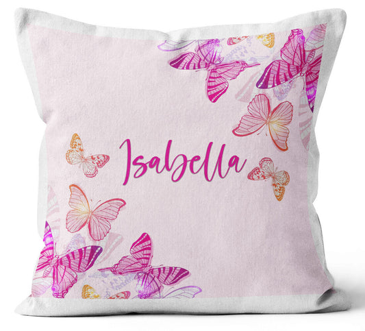 Personalised Any Name Butterfly Design Cushion Printed Birthday Gift 636