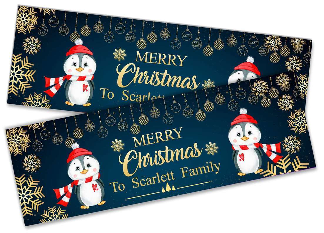 Personalised Banner Christmas Design Party Decoration 13