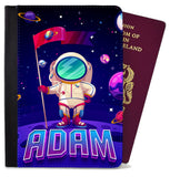 Personalised Space Childern Passport Cover Holder Any Name Holiday Accessory 6