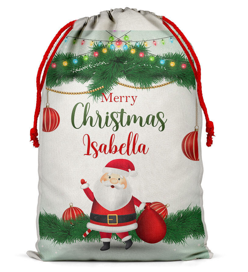 Personalised Christmas Sack Santa Bag Xmas Boy Girl Gift Stocking Bag 9