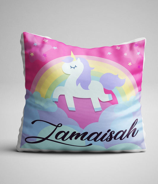 Personalised Any Name Unicorn Cushion Pillow Custom Printed Birthday Gift