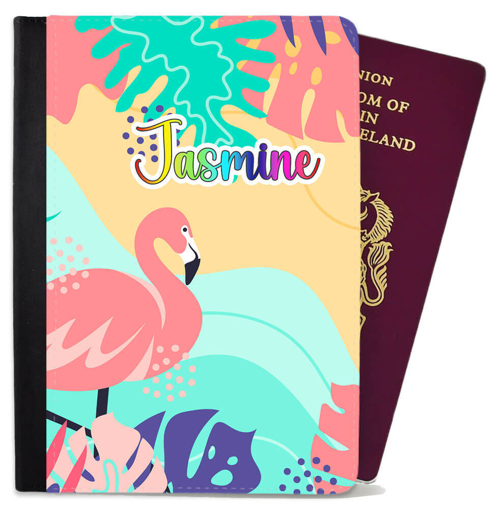 Personalised Flamingo Passport Cover Holder Any Name Holiday Accessory 9