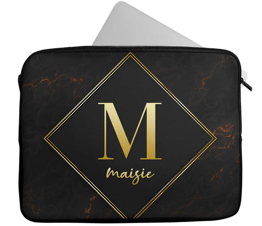 Personalised Any Name Marble Glitter Design Laptop Case Sleeve Tablet Bag 30