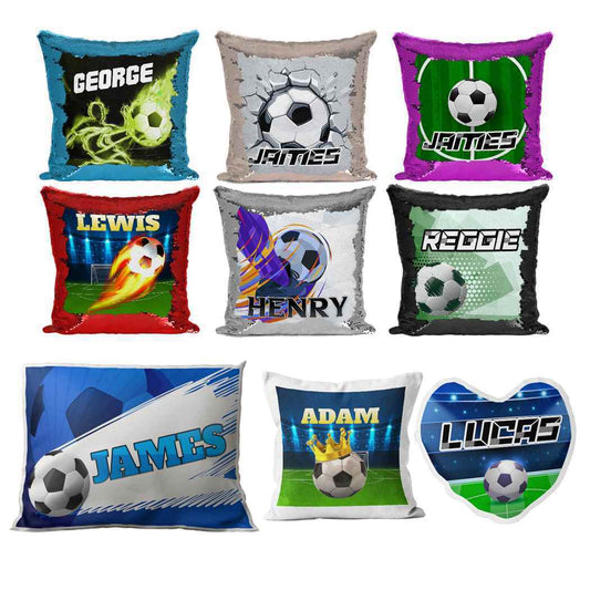 Personalised Cushion Football Sequin Cushion Pillow Printed Birthday Gift 15