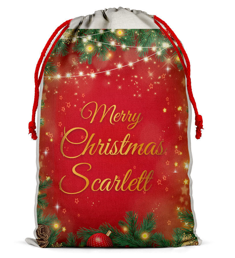Personalised Christmas Sack Santa Bag Xmas Boy Girl Gift Stocking Bag 12