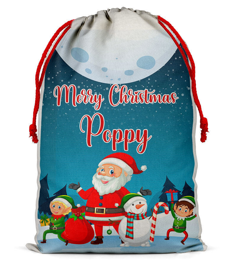 Personalised Christmas Sack Santa Bag Xmas Boy Girl Gift Stocking Bag 12