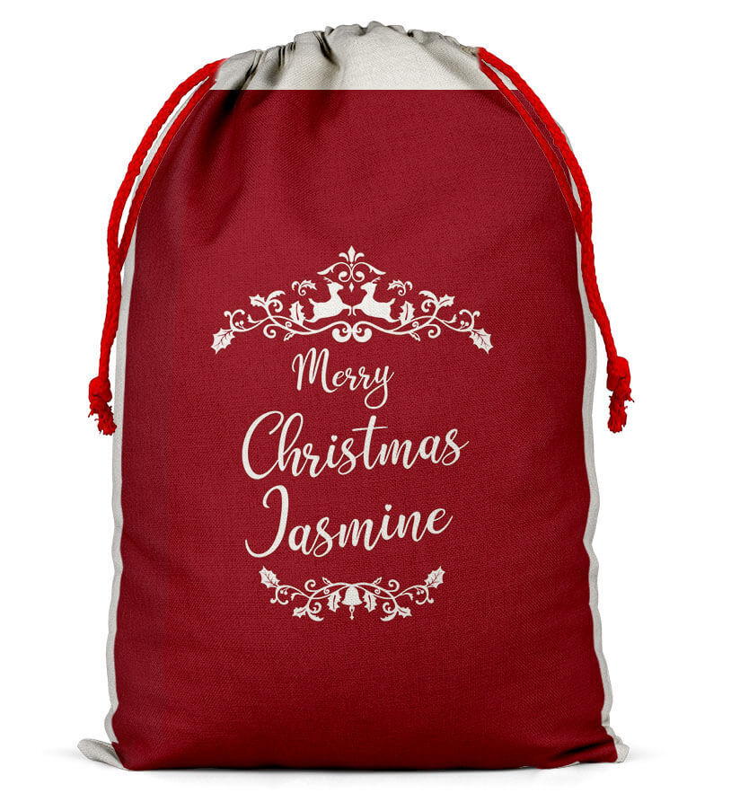Personalised Christmas Sack Santa Bag Xmas Boy Girl Gift Stocking Bag 8