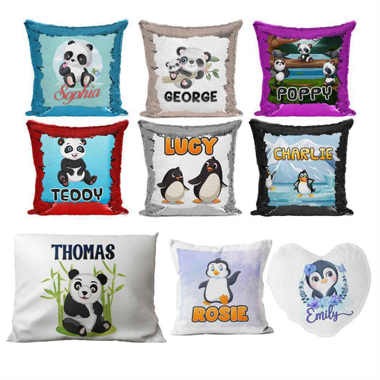 Personalised Cushion Animal Sequin Cushion Pillow Printed Birthday Gift 32