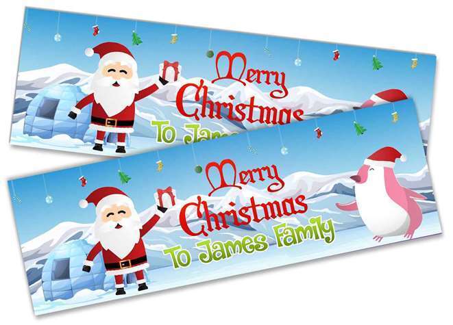 Personalised Banner Christmas Design Party Decoration 15