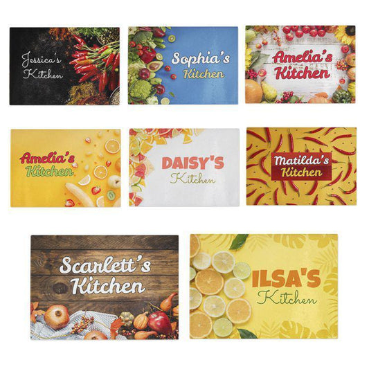 Personalised Any Name Kitchen Glass Chopping Board Item Gift 15